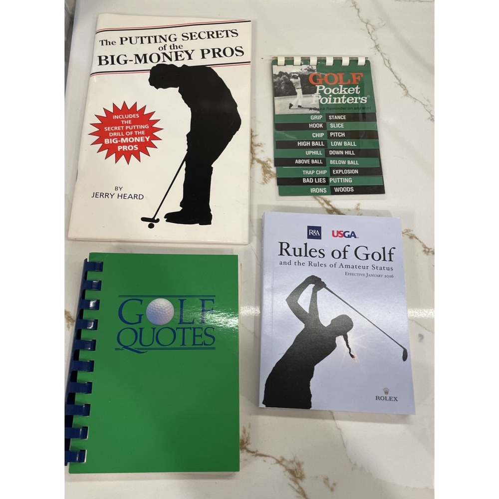 Golf Book Lot of 4 Pros Putting Secrets Pocket Pointers Golf Quotes Rules Used